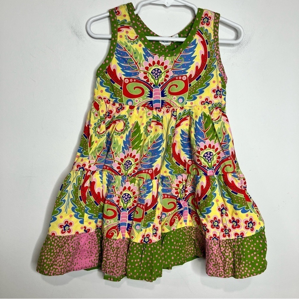 Baby blue Maui Hawaii‎ sleeveless tiered dress size 2